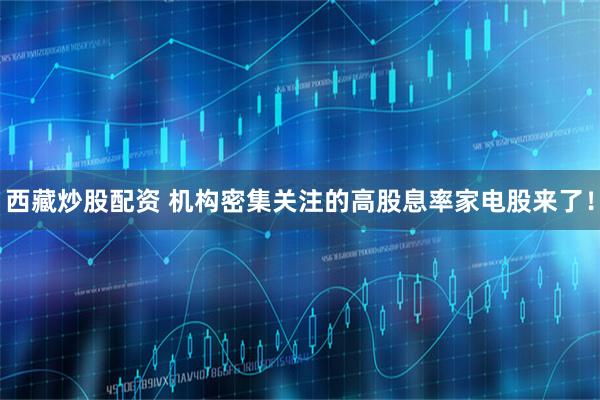 西藏炒股配资 机构密集关注的高股息率家电股来了！